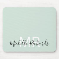 Modern elegant-pastellskript för grönt i monogram