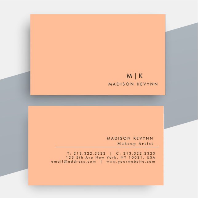 Modern Elegant Peach Fuzz Beauty Professionell Visitkort (Skapare uppladdad)