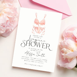 Modern Elegant Peach Lingerie-Möhippa Inbjudningar