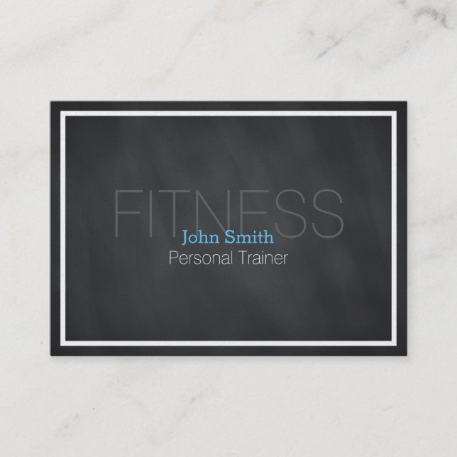 Modern Elegant Personal Fitness Trainer Chalkboard Visitkort (Framsida)