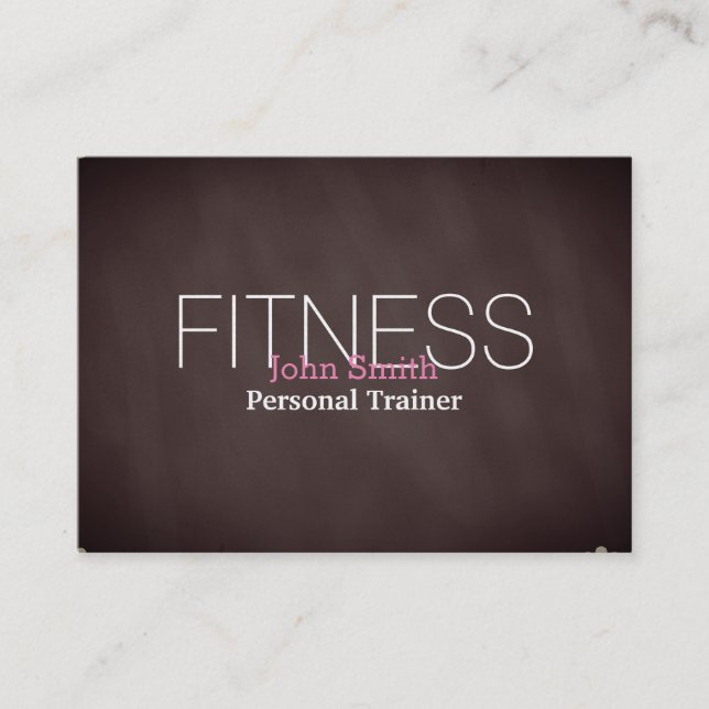Modern Elegant Personal Fitness Trainer Chalkboard Visitkort (Framsida)
