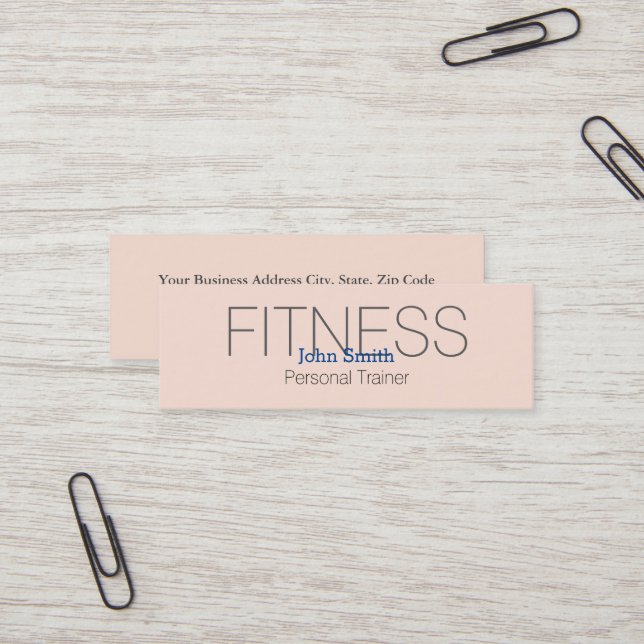 Modern Elegant Personal Fitness Trainer Mini Visitkort (Fram/Back In Situ)
