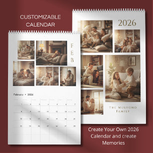 Modern & Elegant Personlig 2026-kalender Kalender