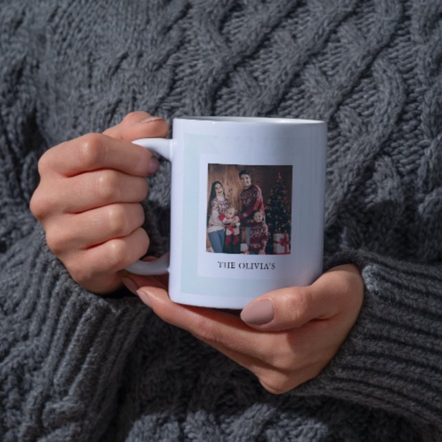 Modern Elegant - Personlig - foto Kaffemugg (Modern Elegant Christmas Personalized Photo Coffee Mug)