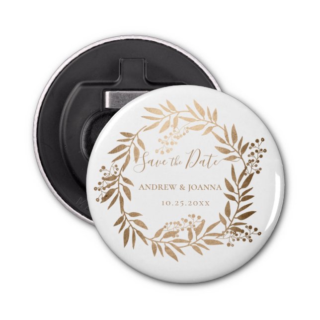 Modern Elegant Personlig Guld Monogram Flasköppnare (Framsidan)