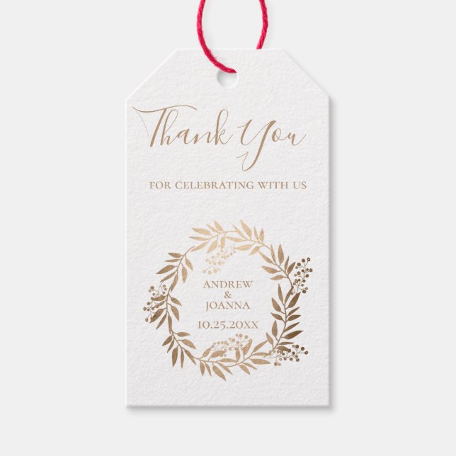 Modern Elegant Personlig Guld Monogram Presentetikett (Framsidan)