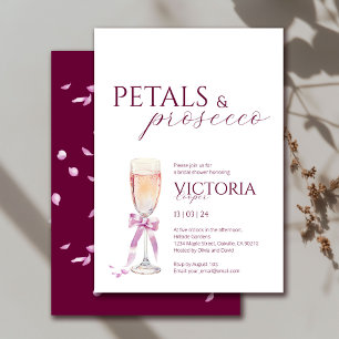 Modern Elegant Petals och Prosecco Möhippa Inbjudningar