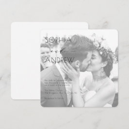 Modern Elegant Photo All ine One White Bröllop Inbjudningar