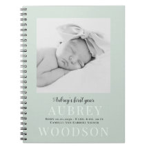 Modern Elegant Photo Baby första året Journal