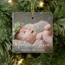 Modern Elegant Photo Babys Första jul
