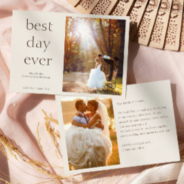 Modern Elegant Photo Best Day Ever Wedding Tack Kort