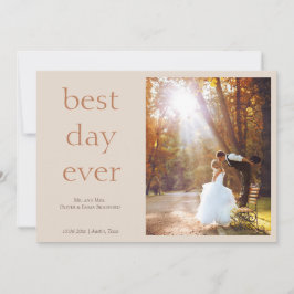 Modern Elegant Photo Best Day Ever Wedding Tack Kort
