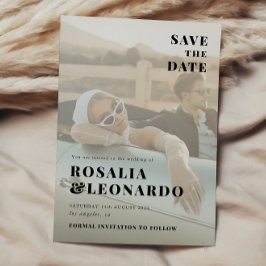 Modern Elegant Photo bröllop spara datum Inbjudningar