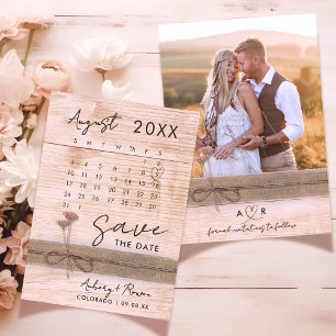 Modern Elegant Photo Calendar Wildblomma Spara Datumet
