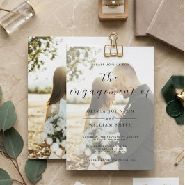 Modern Elegant Photo Engagement Inbjudningar