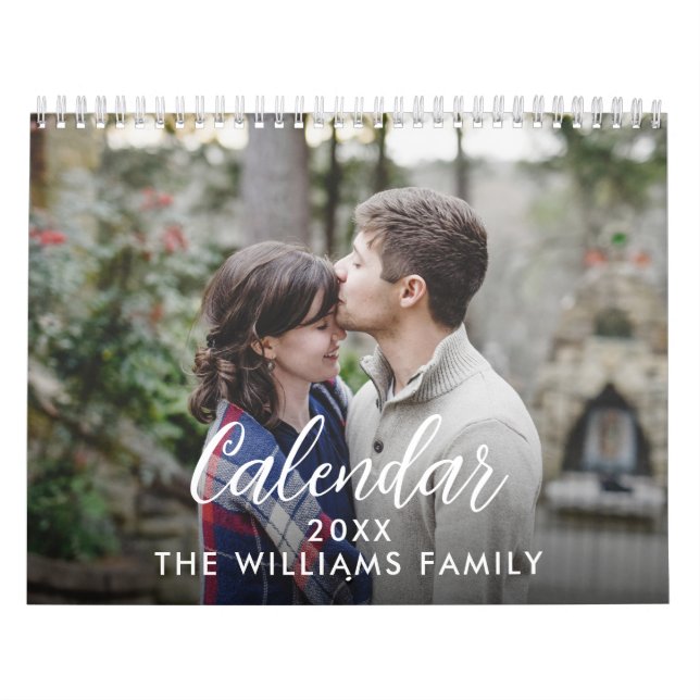 Modern Elegant Photo Family Kalender (Omslag)