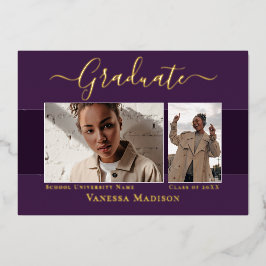 Modern Elegant Photo Foil Studenten-meddelande