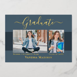 Modern Elegant Photo Foil Studenten-meddelande