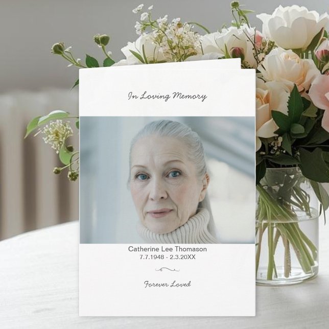 Modern Elegant Photo Funeral Program (Modern Elegant Photo Funeral Program
)
