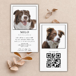 Modern Elegant Photo Hund Pet Social Media QR-kod Visitkort