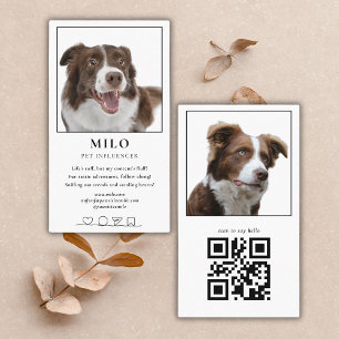 Modern Elegant Photo Hund Pet Social Media QR-kod Visitkort