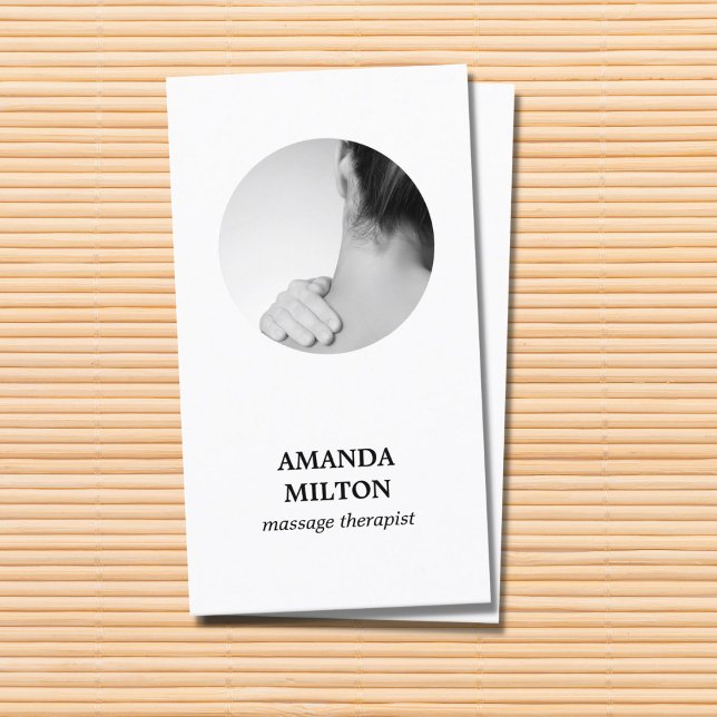 Modern Elegant Photo Massage Therapist Business Ca Visitkort (Skapare uppladdad)
