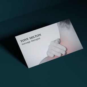 Modern Elegant Photo Massage Therapist Visitkort