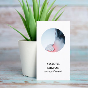 Modern Elegant Photo Massage Therapist Visitkort