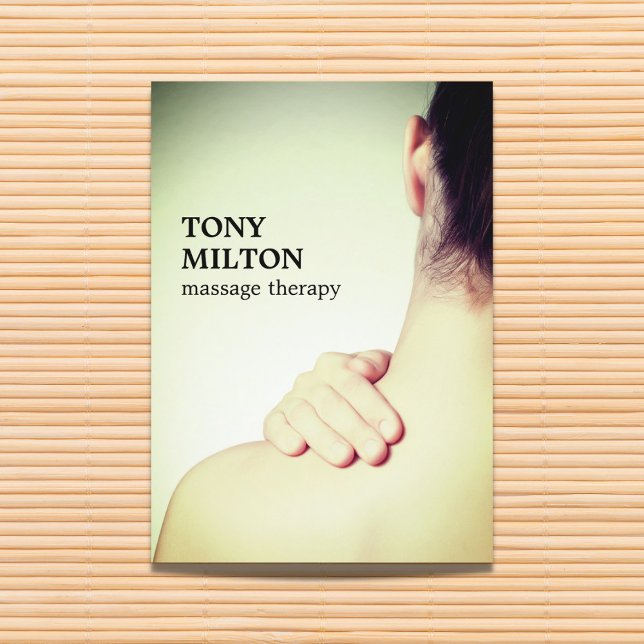 Modern Elegant Photo Massage Therapist Visitkort (Skapare uppladdad)