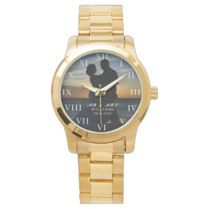 Modern Elegant Photo Newly Wed Bröllop Armbandsur