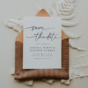 Modern Elegant Photo Save Date Card Inbjudningar