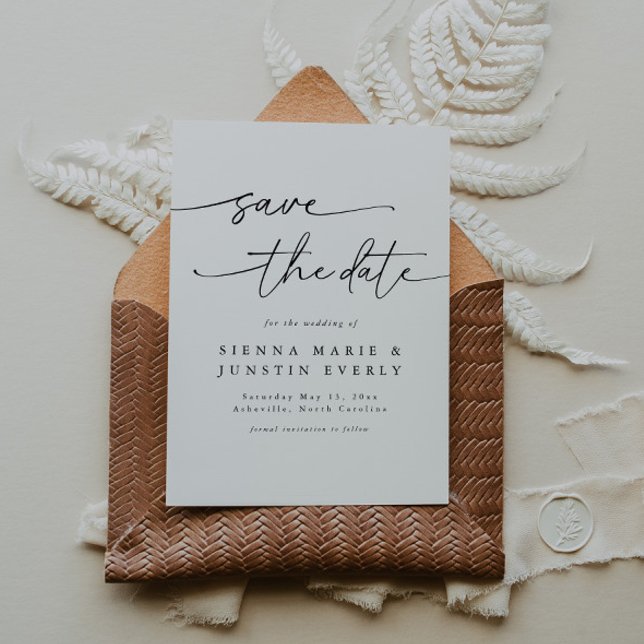 Modern Elegant Photo Save Date Card Inbjudningar (Skapare uppladdad)