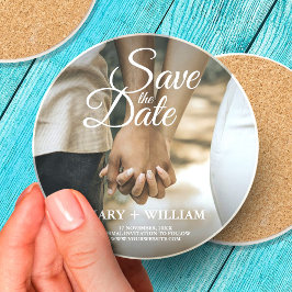Modern Elegant Photo Save Date Elegant bröllop Underlägg