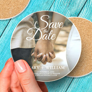 Modern Elegant Photo Save Date Elegant bröllop Underlägg