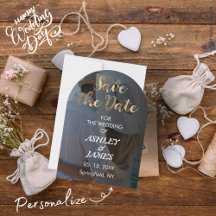 Modern Elegant Photo Save Date Guld-skript
