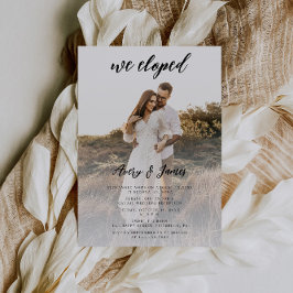 Modern Elegant Photo we Elopement Bröllop Inbjudningar