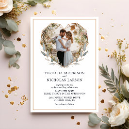 Modern Elegant Photo Wedding Invitation Inbjudningar
