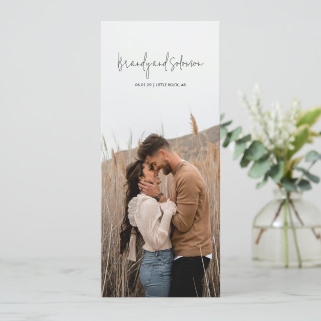 Modern Elegant Photo Wedding Program (Stående Fram)