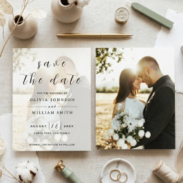 Modern Elegant Photo Wedding Save the Date