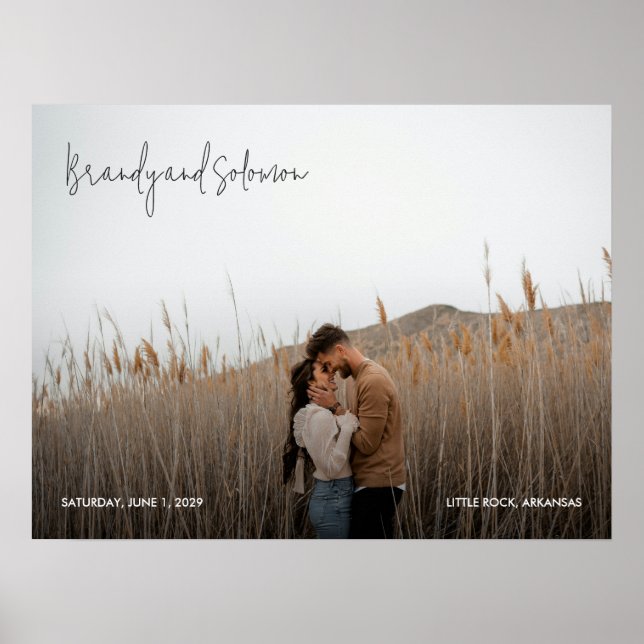 Modern Elegant Photo Wedding Sign Poster (Framsidan)