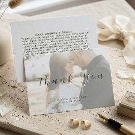 Modern Elegant Photo Wedding Tack Kort