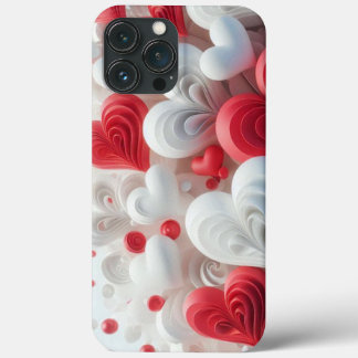 Modern elegant pink white heart valentine