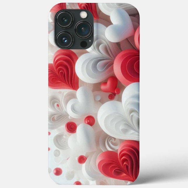 Modern elegant pink white heart valentine  (Baksida)