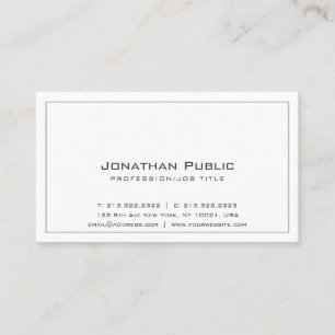 Modern Elegant Plain Kreativ Grått White Visitkort