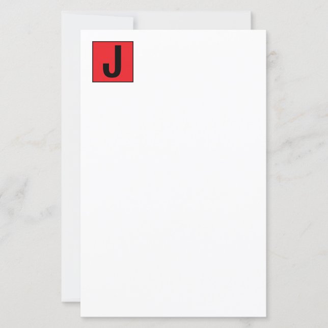 Modern Elegant Plain Professional Monogram Paper (Framsida)
