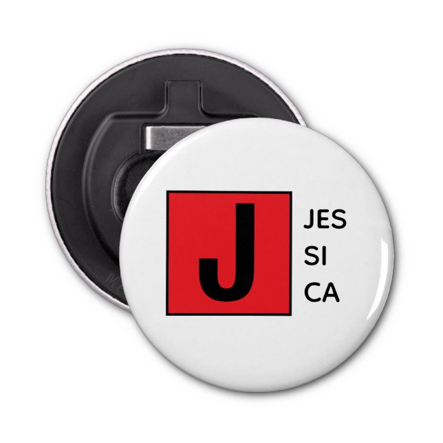 Modern Elegant Plain Professional Name Monogram Flasköppnare (Framsidan)