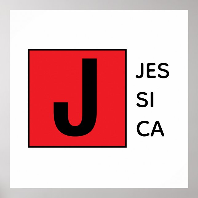 Modern Elegant Plain Professional Name Monogram Poster (Framsidan)