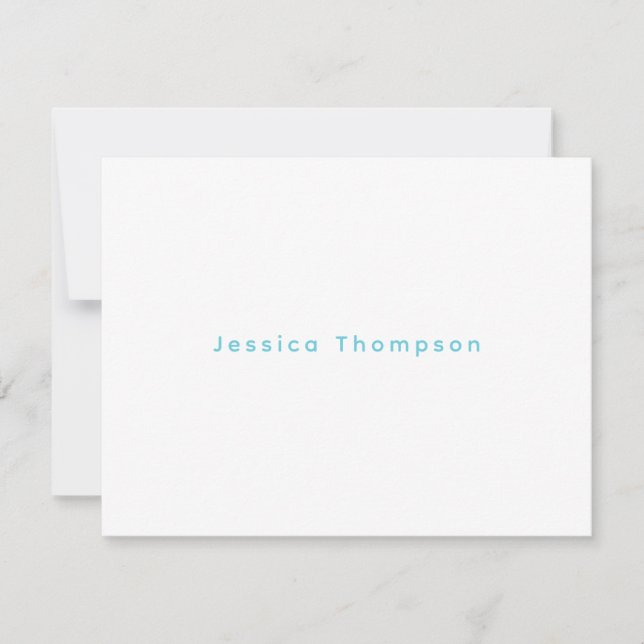 Modern Elegant Plain Simple Professional Name Anteckningskort (Framsida)