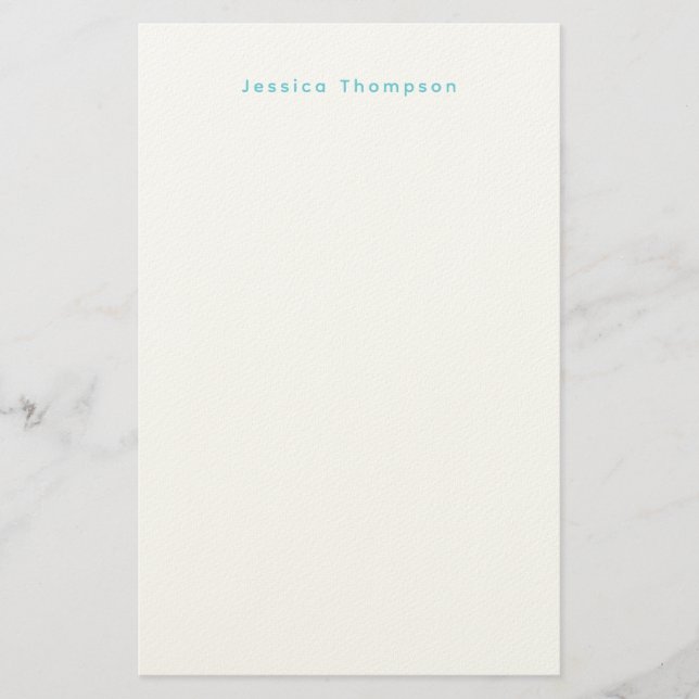 Modern Elegant Plain Simple Professional Name Brevpapper (Framsida)