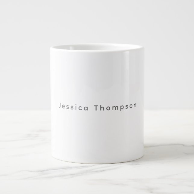 Modern Elegant Plain Simple Professional Name Jumbo Mugg (Framsidan)